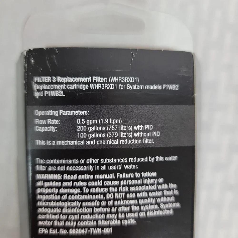 NEW OEM Whirlpool WHR3RXD1‎ Refrigerator Water Filter 3 Ice Water Filter